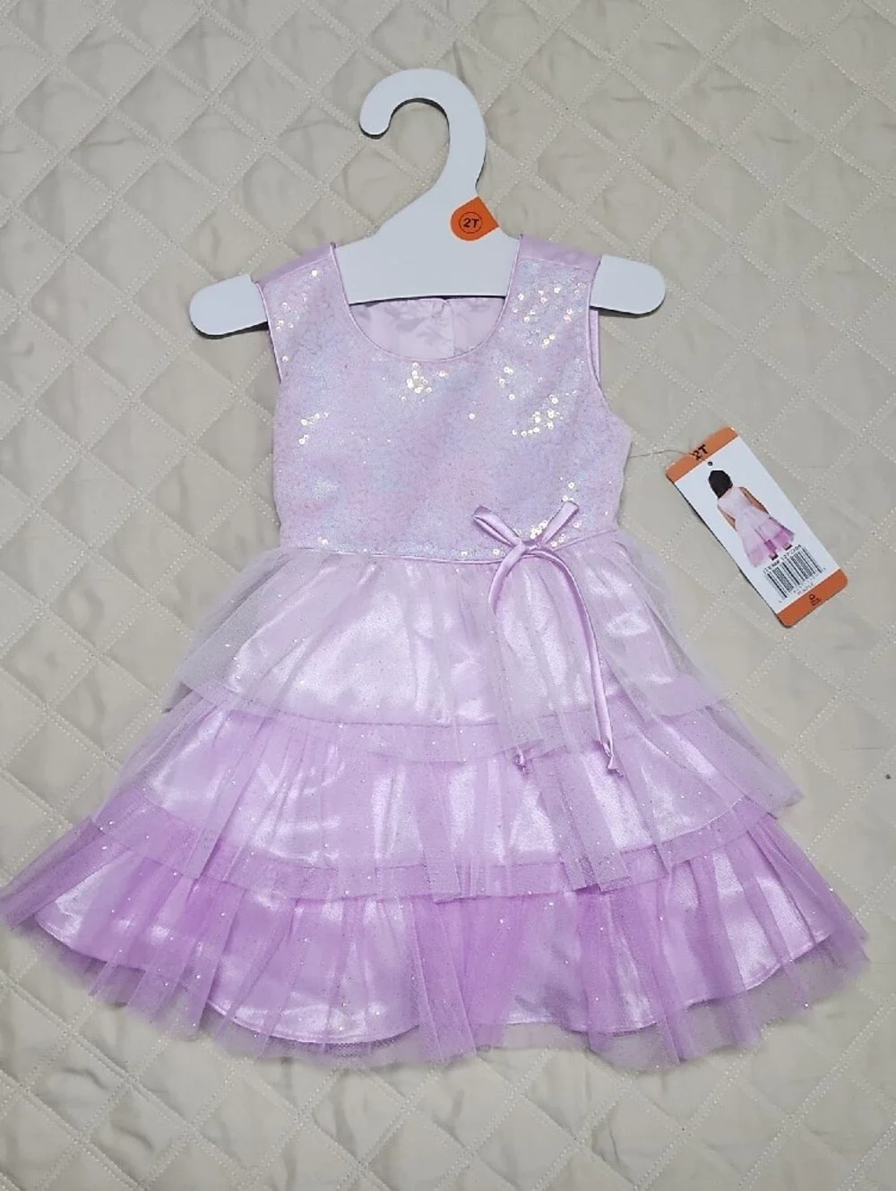 Jona Michelle Lavender Glitter Tulle Layered Dress 2T
